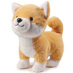 eJog Pup electronic plush puppy toy, front view, ideal for cuddling and gentle exploration.