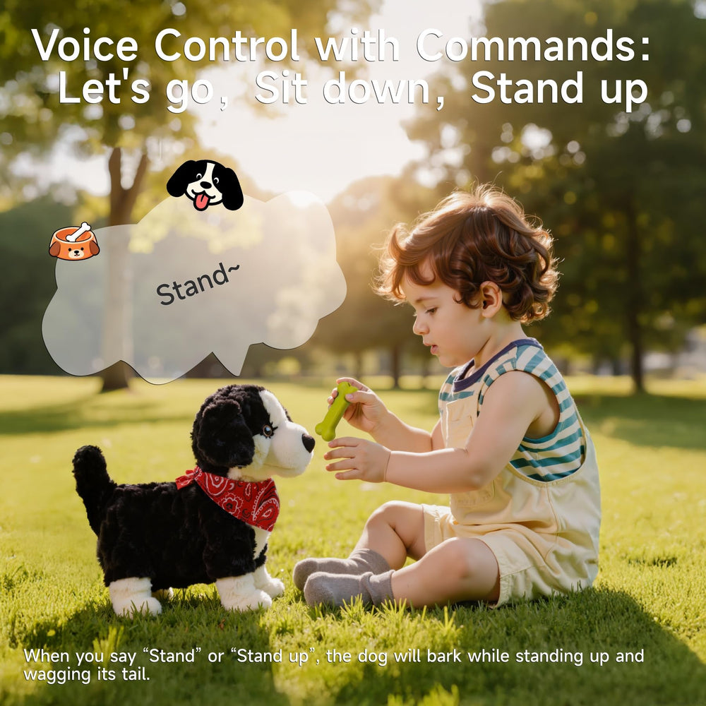eJog Pup head tap interaction shows responsive commands.
