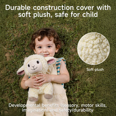 eJog Pup interactive singing lamb plush activates on touch for sensory fun.