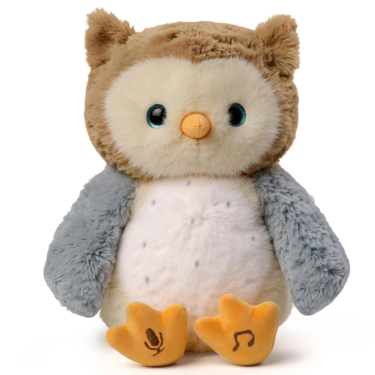 Ejog Pup Owl plush face invites gentle cuddling and bonding.