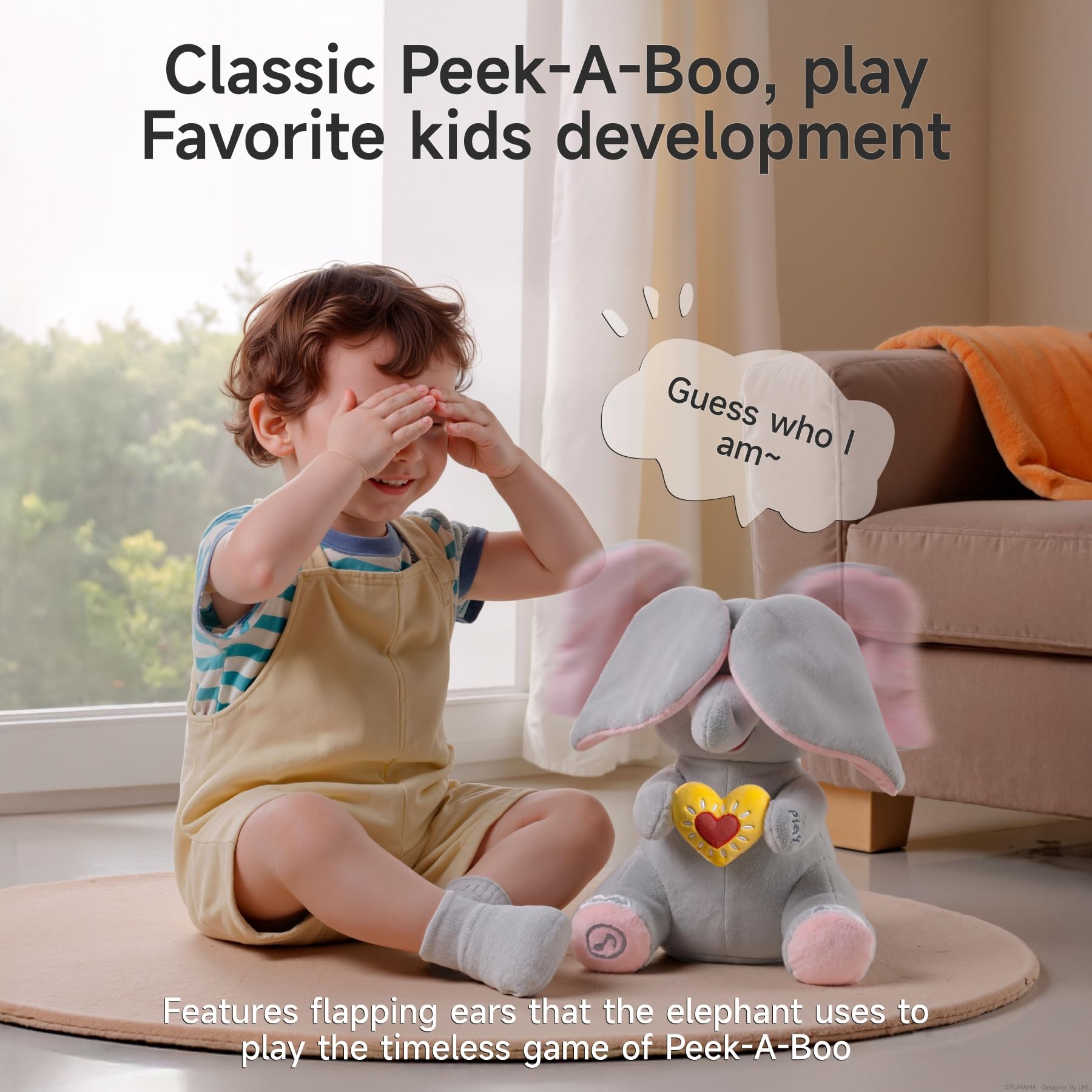 eJog Pup Peek a Boo Elephant face peeking moment sparks giggles