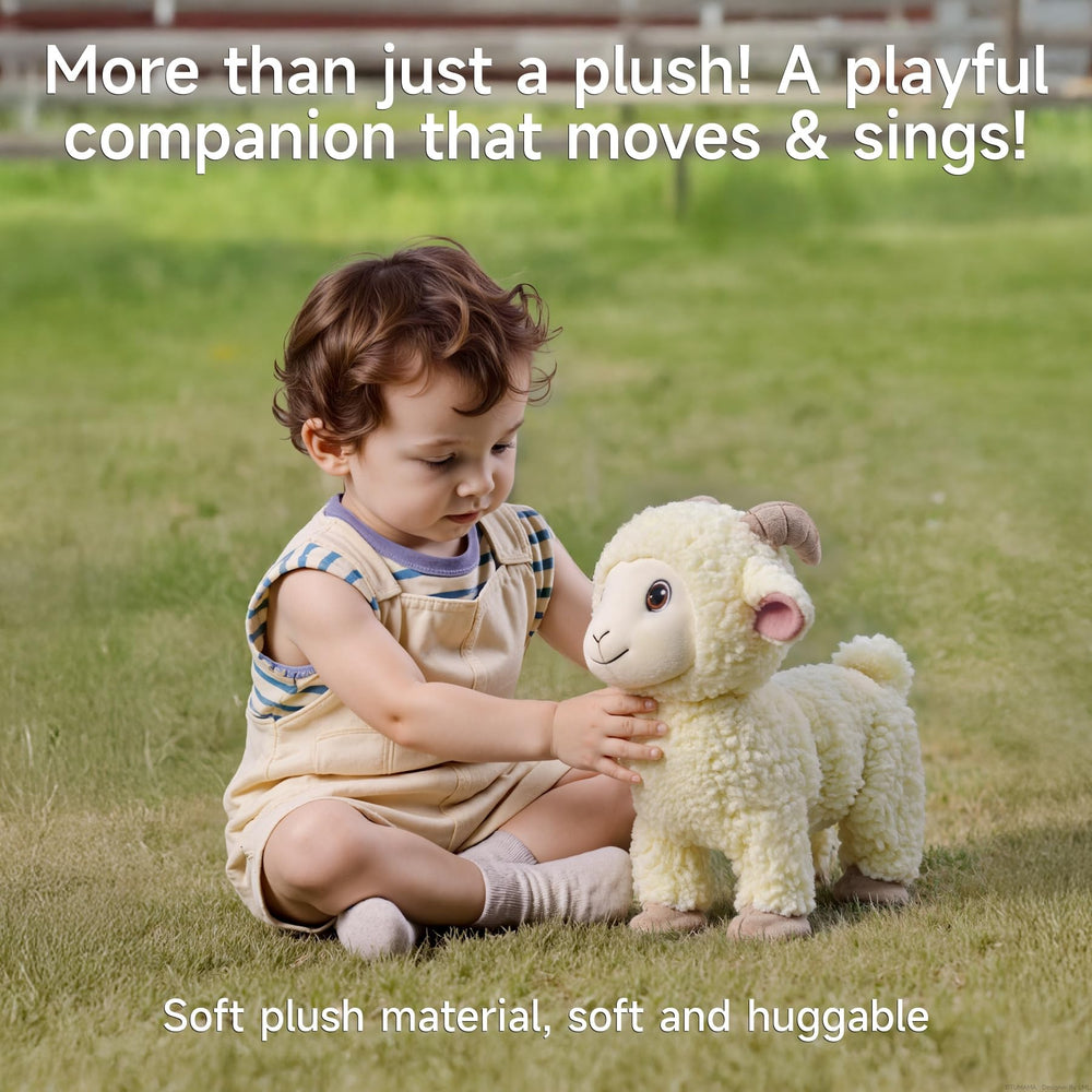 eJog Pup soft plush lamb offers cozy hugs safe for babies.