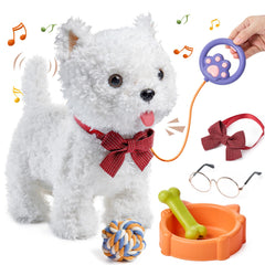 eJog Pup walking dog toy with leash shows lifelike movement for interactive play