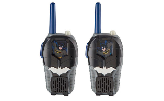 ekids Batman walkie talkies side view shows lightweight, durable construction for outdoor play.