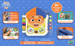 eKids Blippi Book four play modes: Words, Music, Shapes, Colors