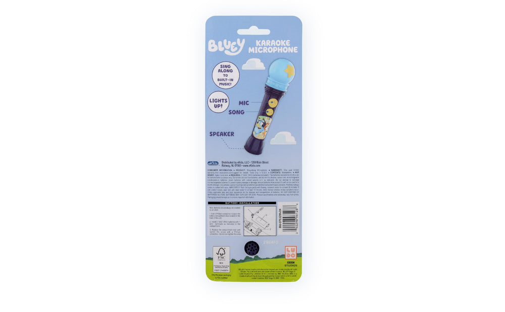 eKids Bluey microphone child-friendly design supports easy setup