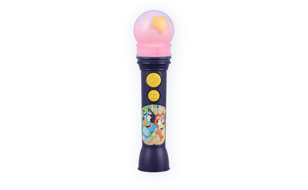 eKids Bluey microphone front view for preschool sing-alongs and role play