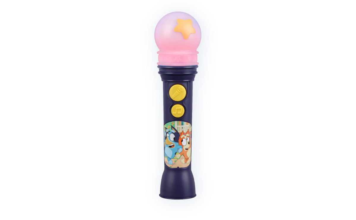 eKids Bluey microphone front view for preschool sing-alongs and role play