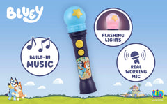 eKids Bluey microphone lights and buttons energize interactive pretend play