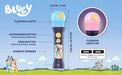 eKids Bluey microphone portable design supports on-the-go fun