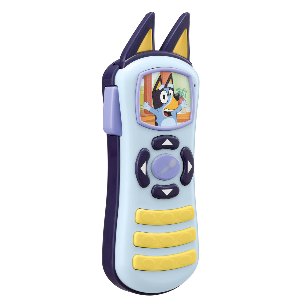 ekids Bluey remote control toy shown in car/travel setting for on-the-go play.