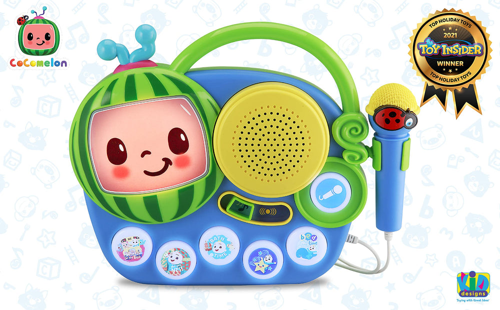 ekids Cocomelon song-wheels-bus plays familiar tunes during playtime.