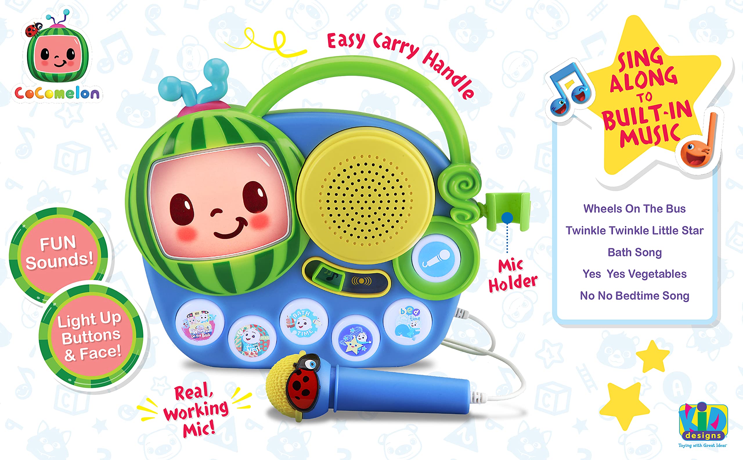 ekids Cocomelon flashing-lights boost visual excitement during songs.