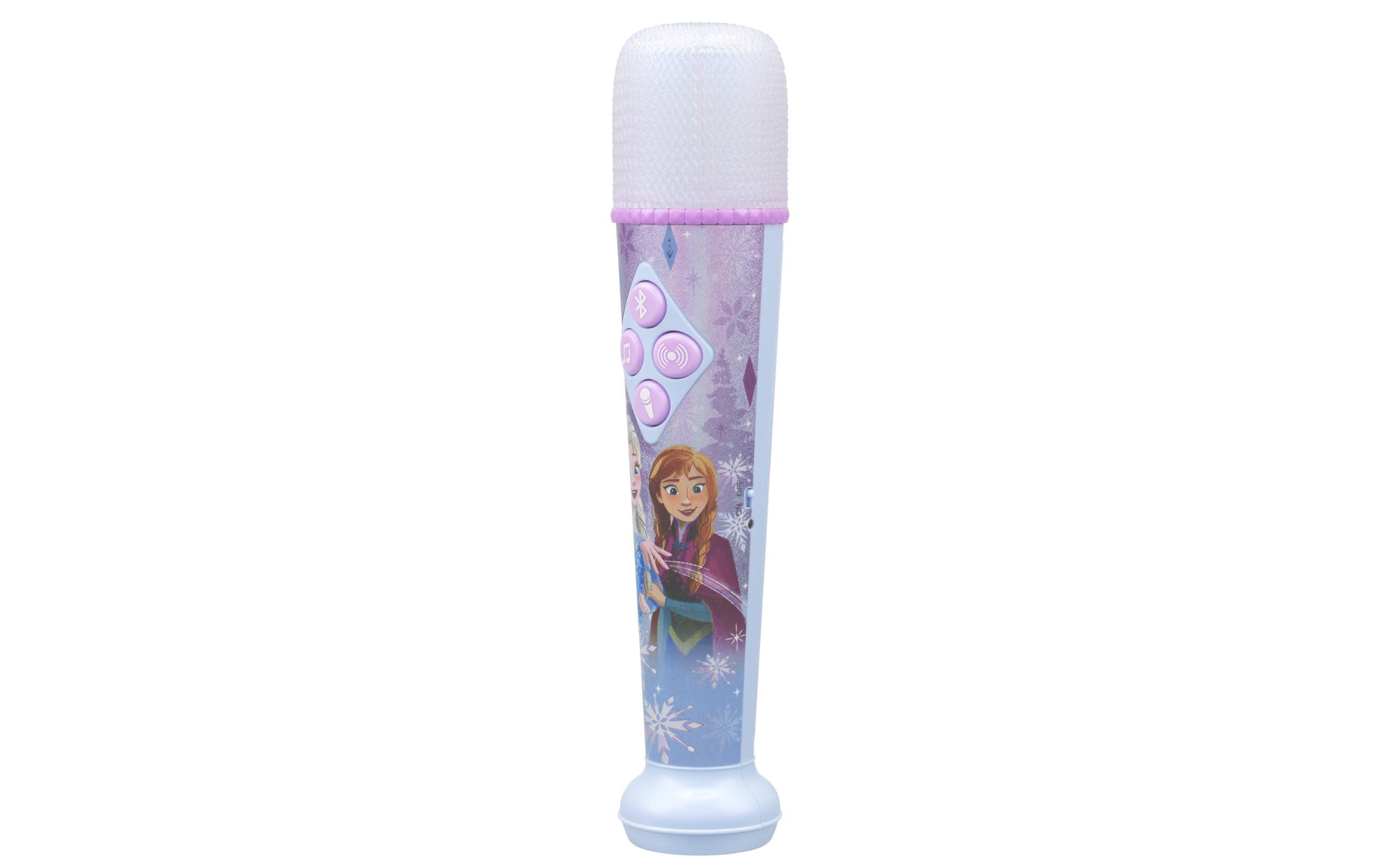 eKids Disney Frozen karaoke microphone built-in music button for Let It Go sing-alongs