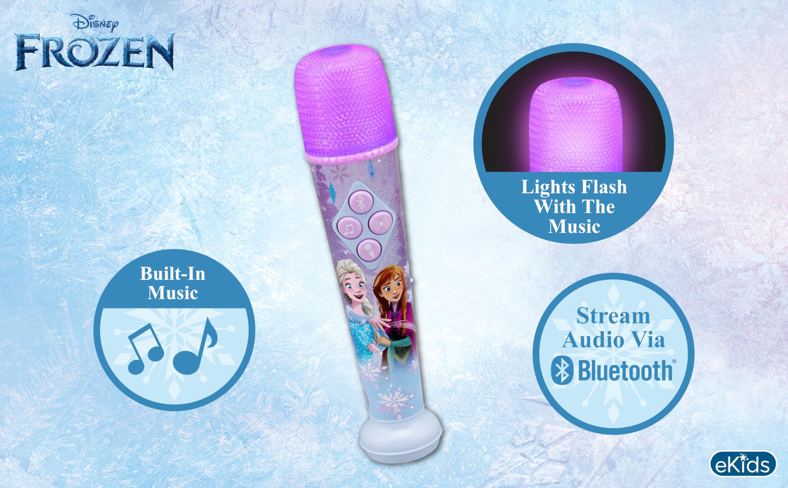 eKids Disney Frozen karaoke microphone packaging box shows gift-ready presentation