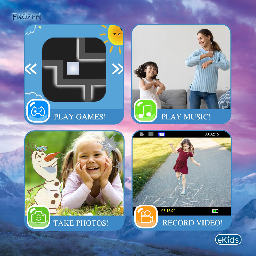 ekids Disney Frozen kids camera 2-inch screen display for quick photo review