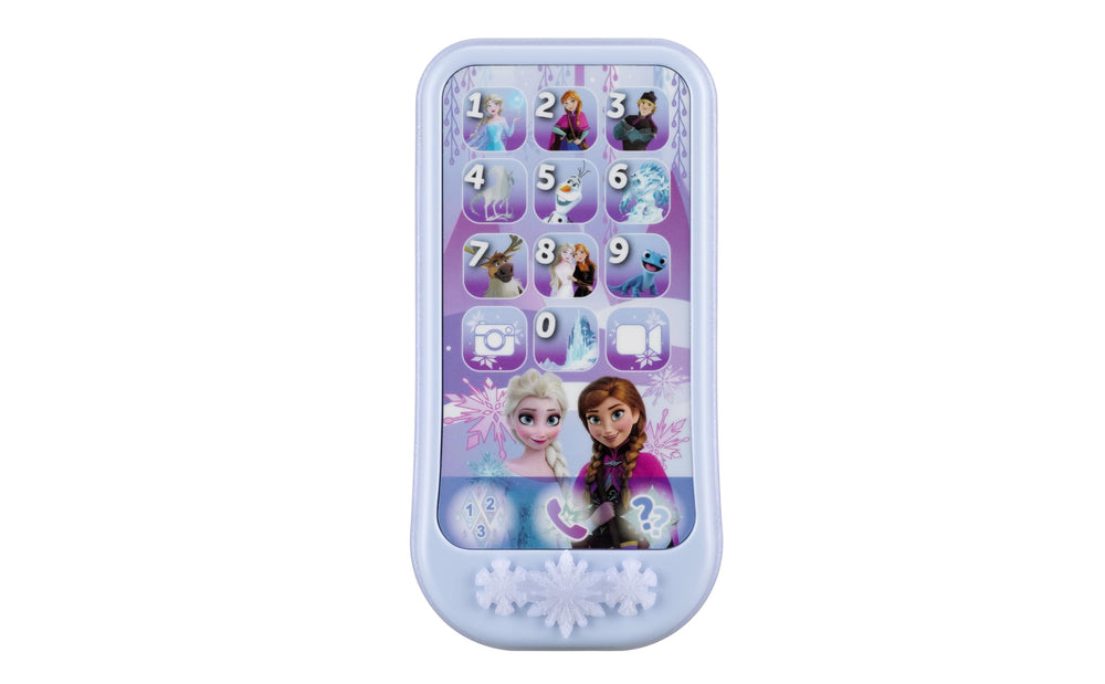 eKids Disney Frozen toy phone front view with bright lights boosting toddler engagement