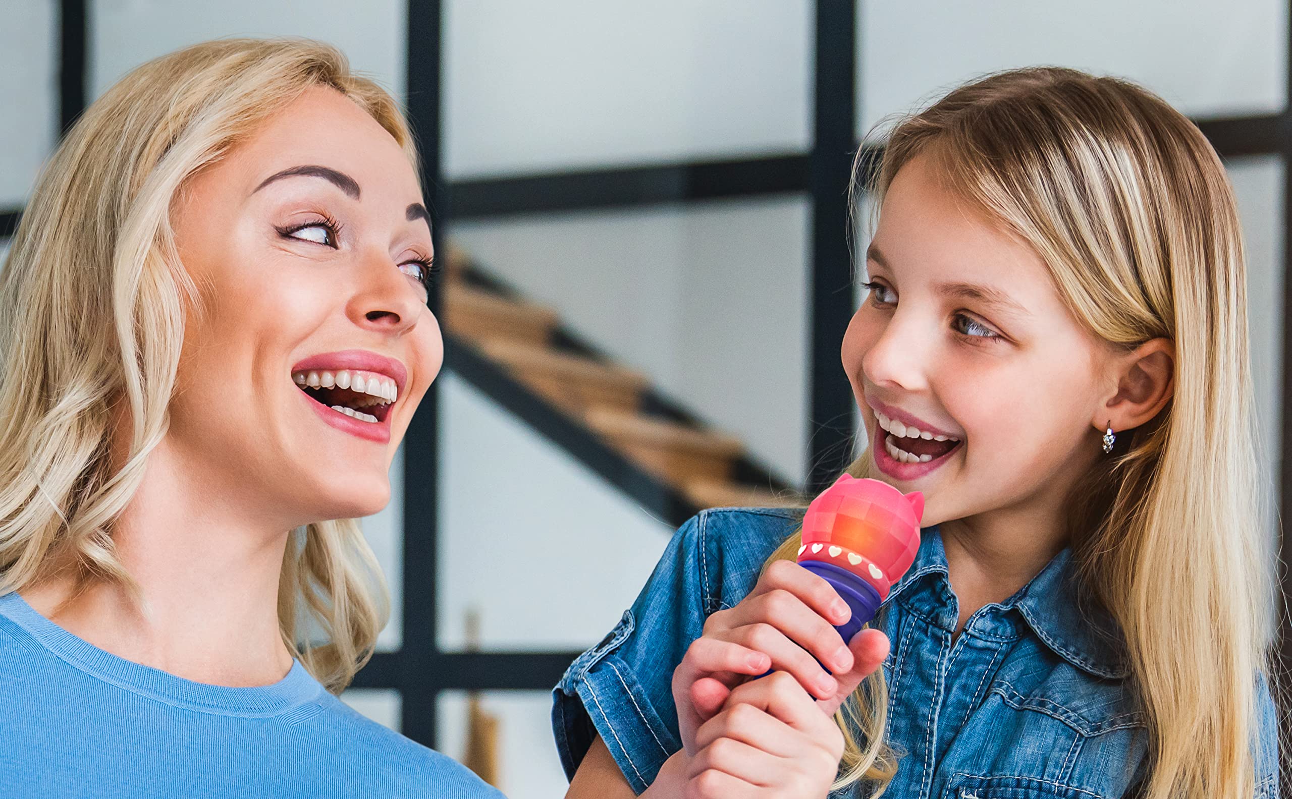 eKids Gabby’s Dollhouse microphone built-in song for sing-alongs.