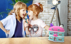 ekids Gabby dollhouse windows reveal characters with playful sound effects.