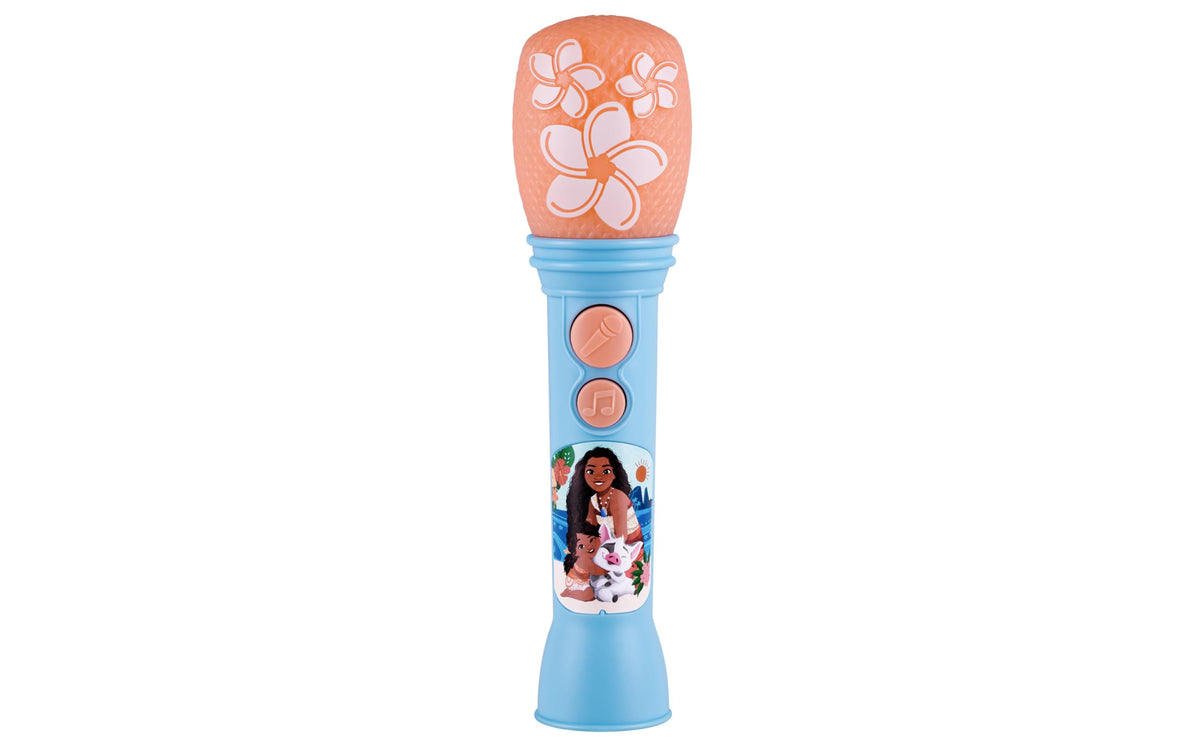 ekids moana toy microphone with built-in music for karaoke fun.