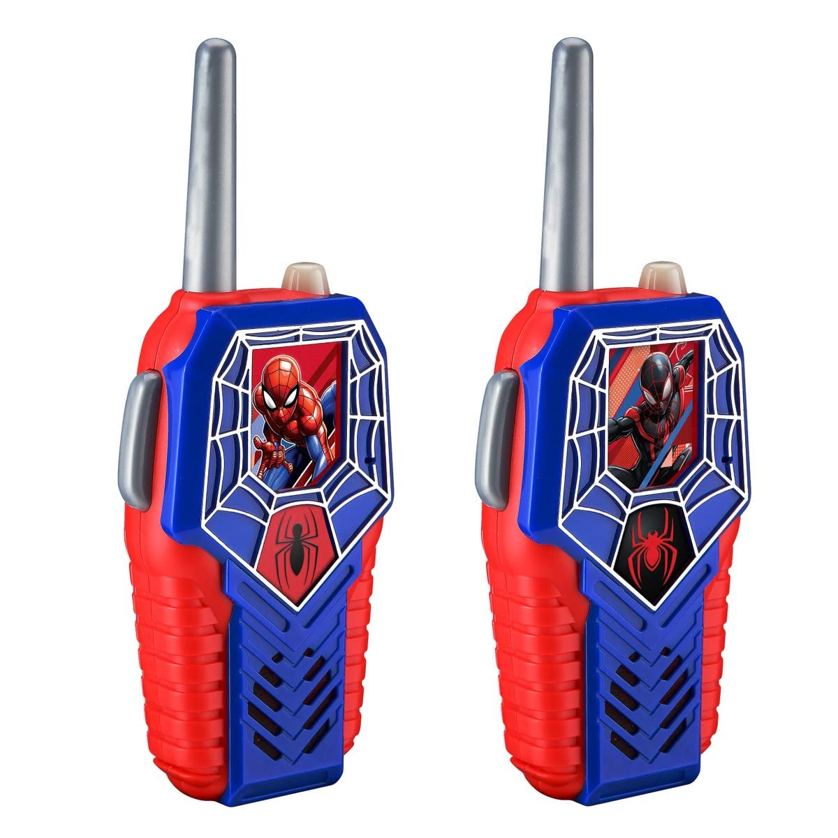 ekids Spider-Man walkie talkie pair play setup promotes cooperative games