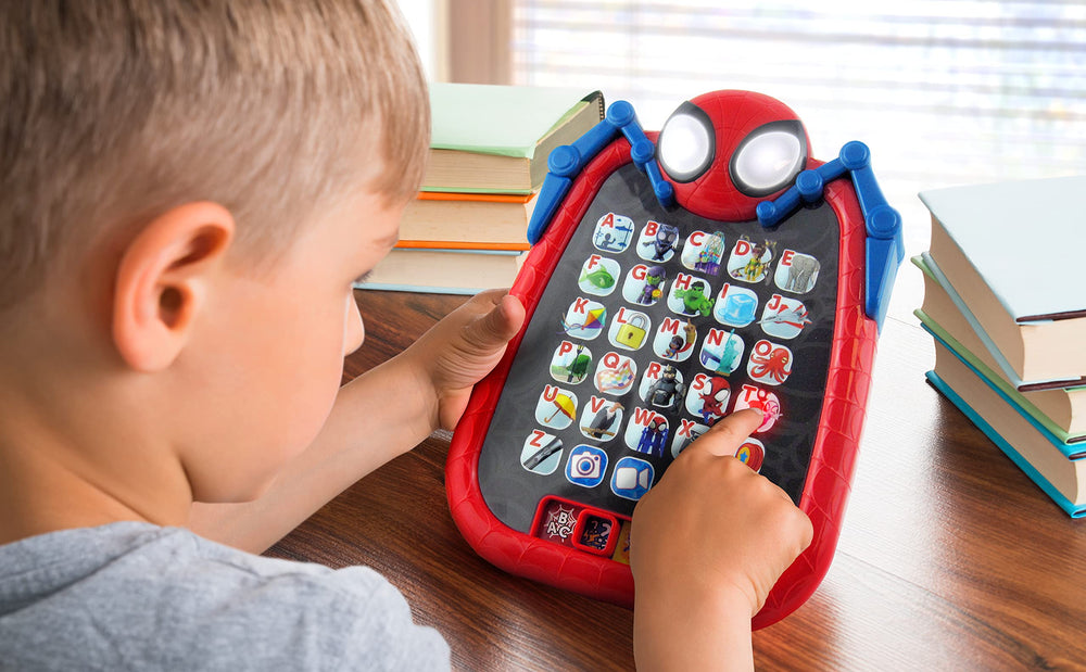 ekids Spidey tablet adventure mode with sound effects for immersive play.