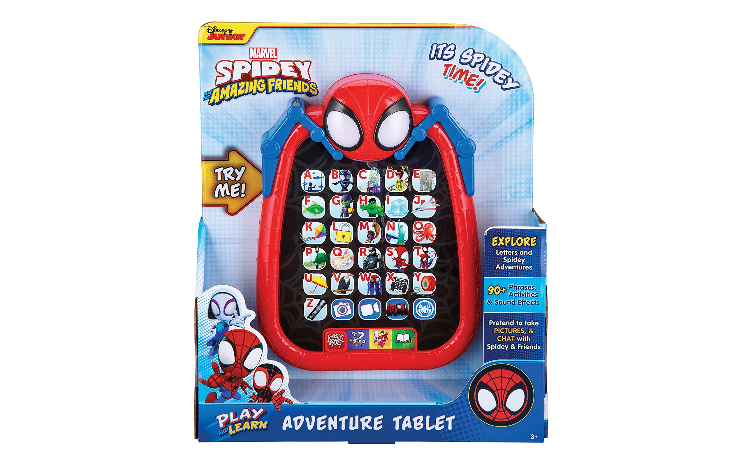 ekids Spidey tablet durable, portable design ideal for learning anywhere.