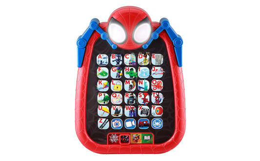 ekids Spidey tablet front view, kid-friendly design for easy handling on the go.
