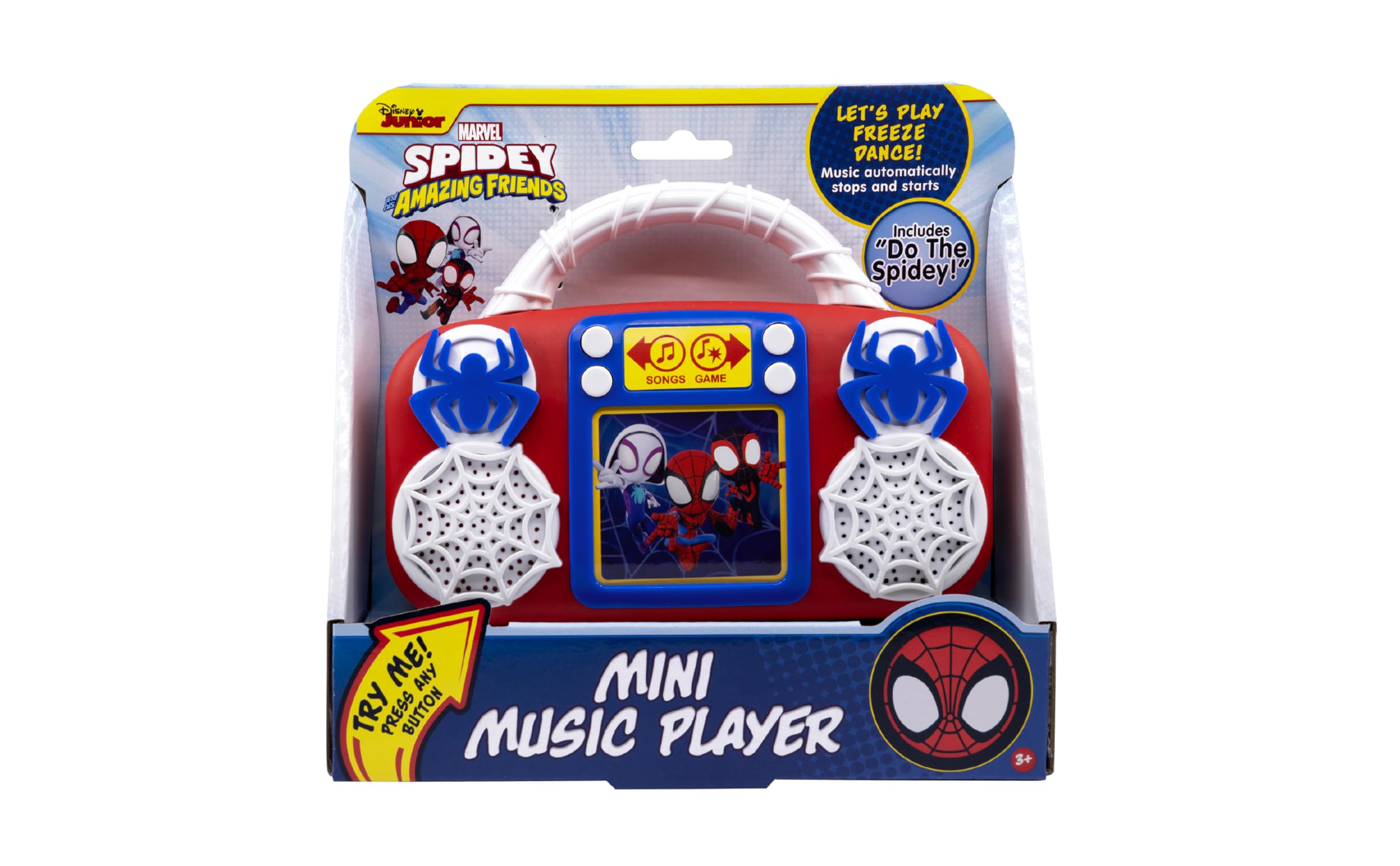 ekids Spidey toy music player captures freeze-dance moments