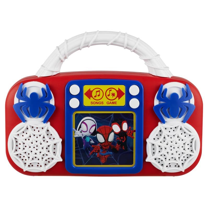 ekids Spidey toy music player front view designed for toddlers
