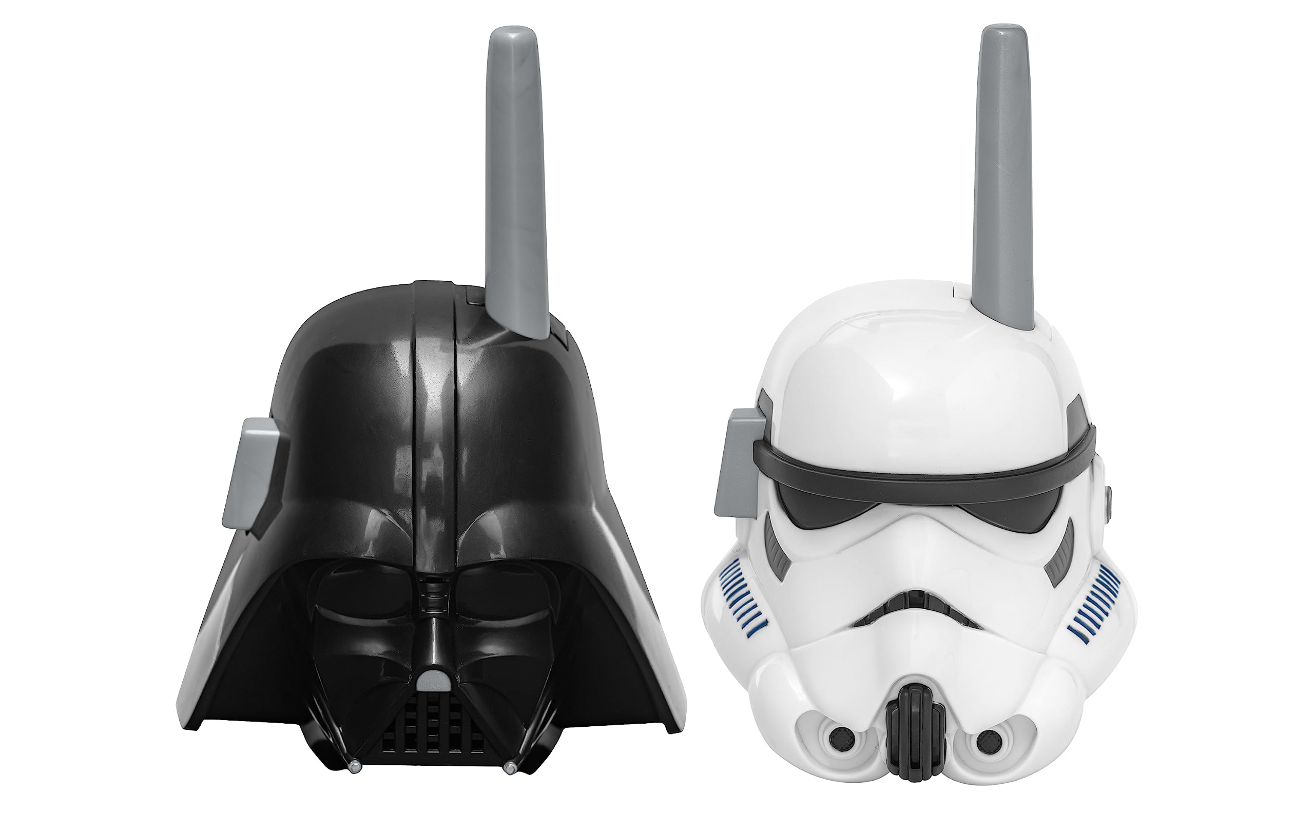 ekids Darth Vader walkie talkie front view, durable for adventurous kids.