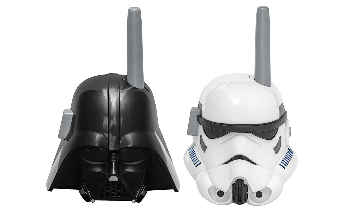 ekids Darth Vader walkie talkie front view, durable for adventurous kids.