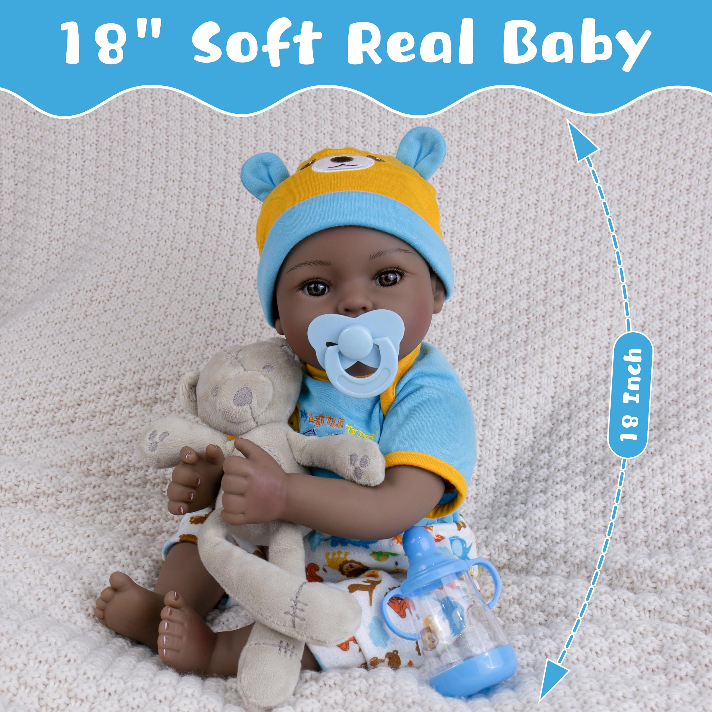 EKOKIZ Colin doll in soft cloth body for safe, cuddly play