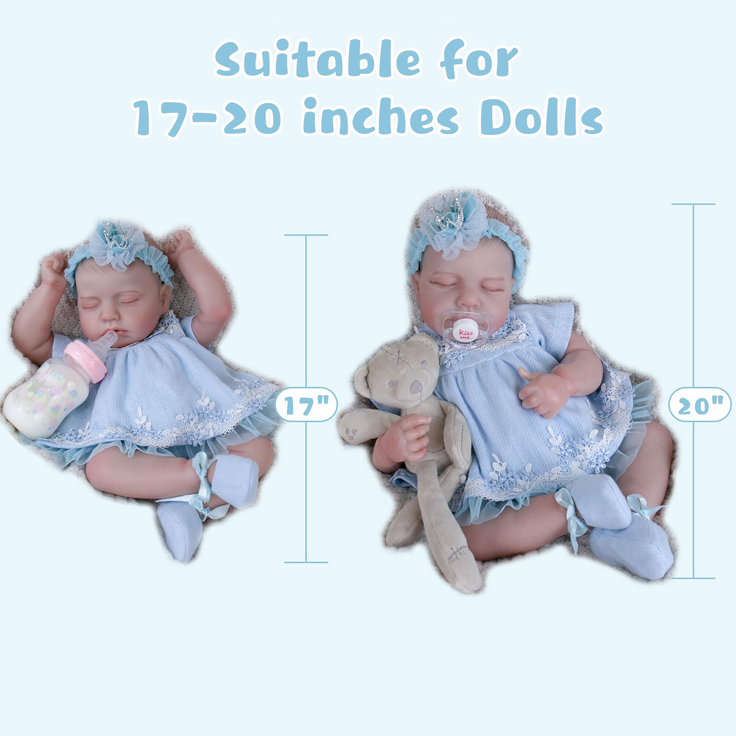 EKOKIZ complete dress set on a 17-20 inch reborn doll.