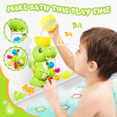 EKU EASYKU dinosaur fishing pole bath toy encourages grabbing and precision during tub play