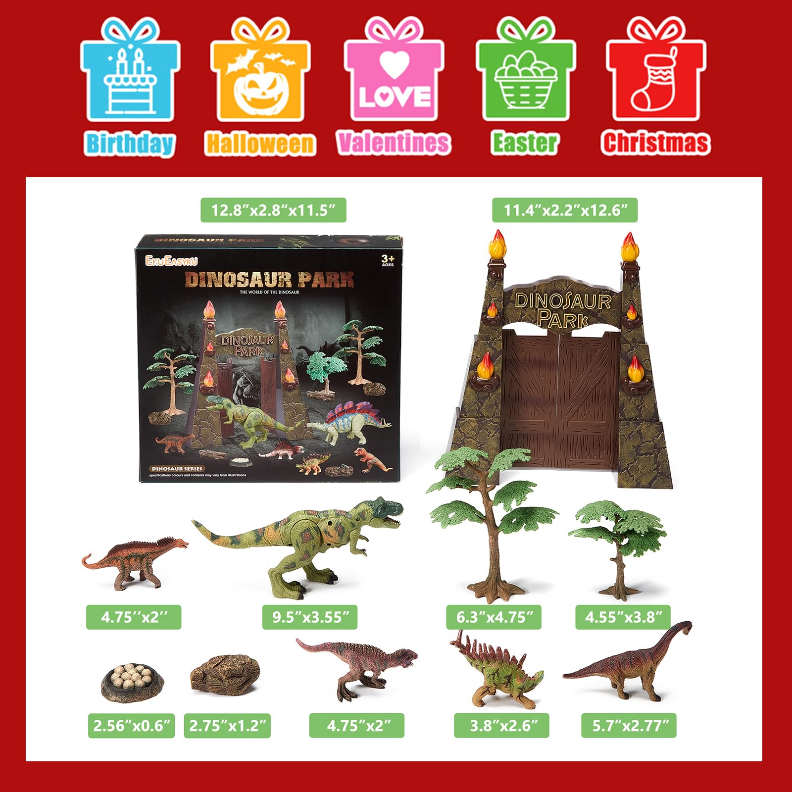 EKU EasyKU dinosaur park playset inspires imaginative scenes without batteries