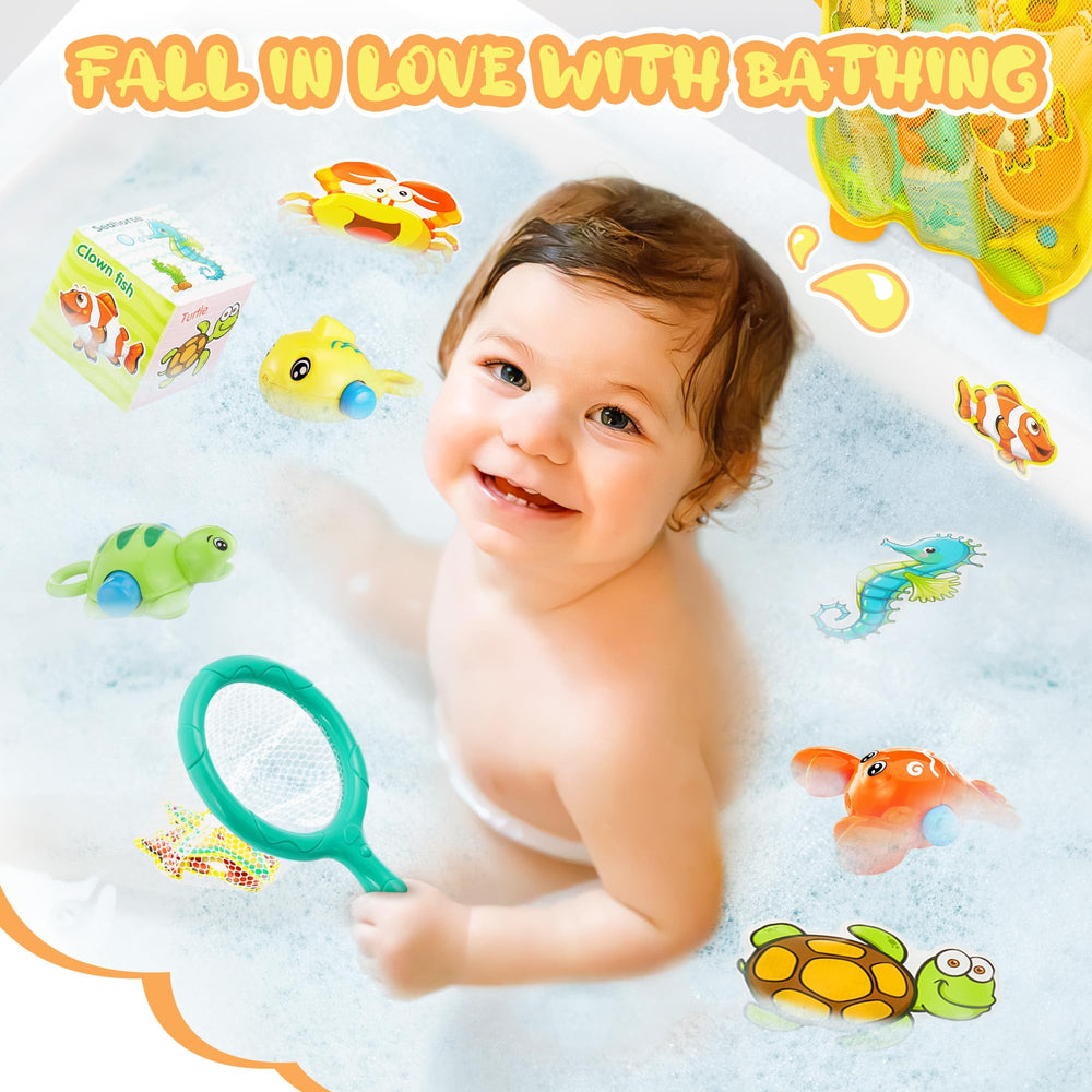 EKU Fishing Net facilitates scooping practice during tub time.