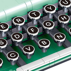 ELAICREE Ideas retro typewriter building set close-up parts, highlighting attention to detail.