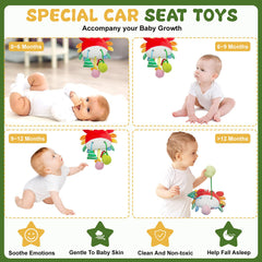 ElapseGlow soft red plush baby toy suitable for tummy time.