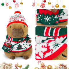 Elcoho capybara Christmas hoodie adds playful seasonal style.