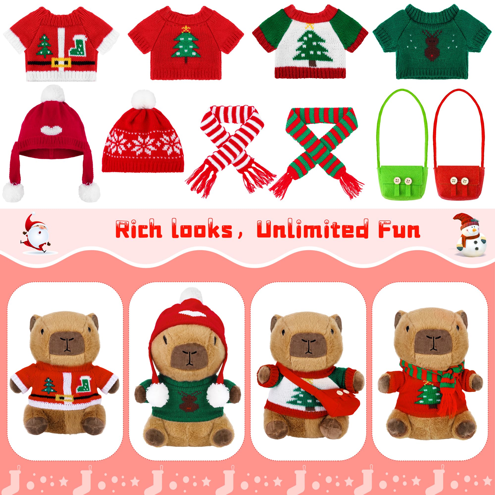 Elcoho capybara plush with scarves for seasonal styling