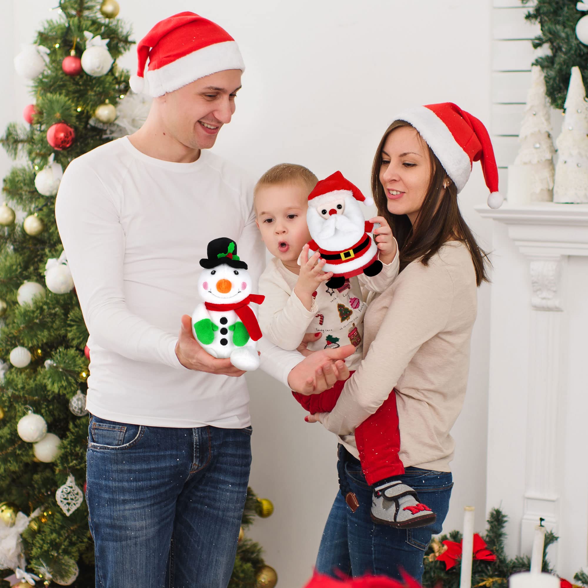 Elcoho Christmas dolls set 7inch enhances holiday table or mantel