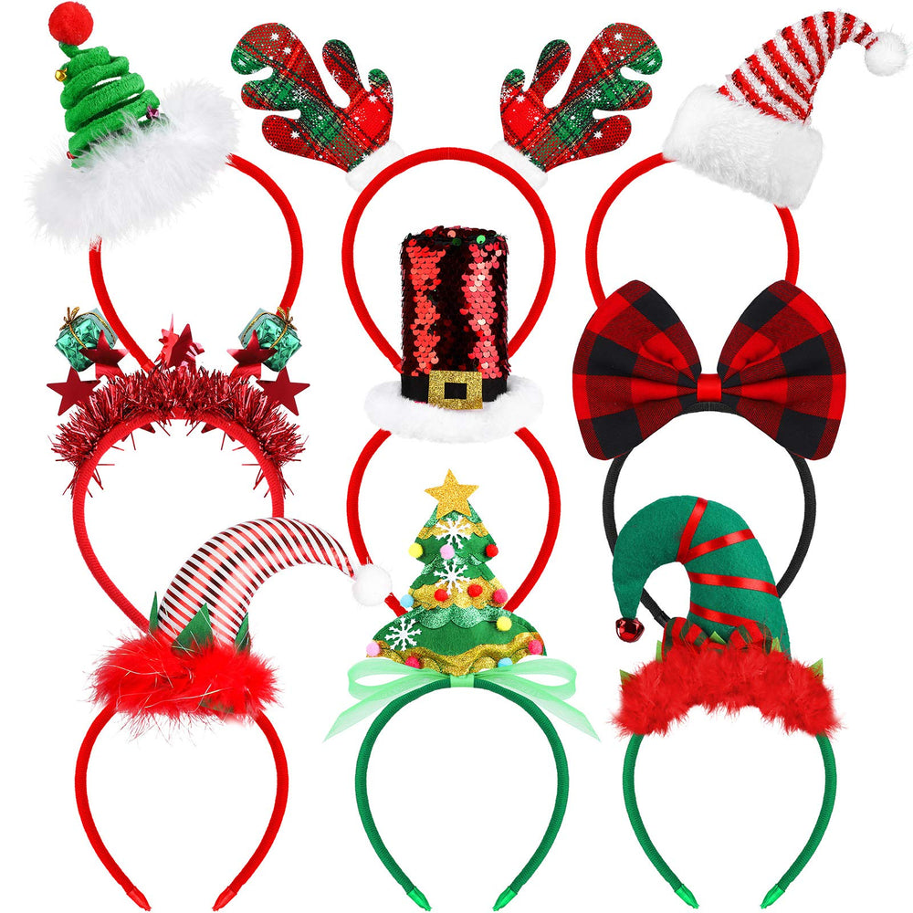 Elcoho Christmas tree headband adds festive sparkle for holiday photos