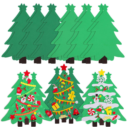 Elcoho DIY foam Christmas tree 12-pack front view for festive crafts and bonding.