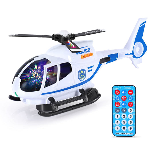 ELEOPTION Airplane Toy with remote control and bright lights for interactive play.
