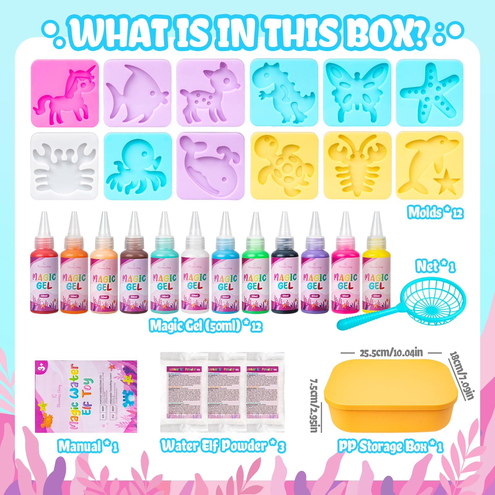Eleanore's Diary Aqua Fairy Kit: 50ml gel bottles for colorful figures.