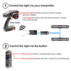 elechawk RC LED bumper light adds front and rear lighting for realism