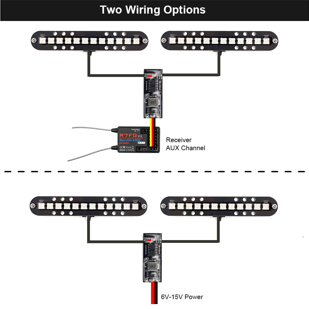 elechawk RC LED police lights for dramatic signaling on builds