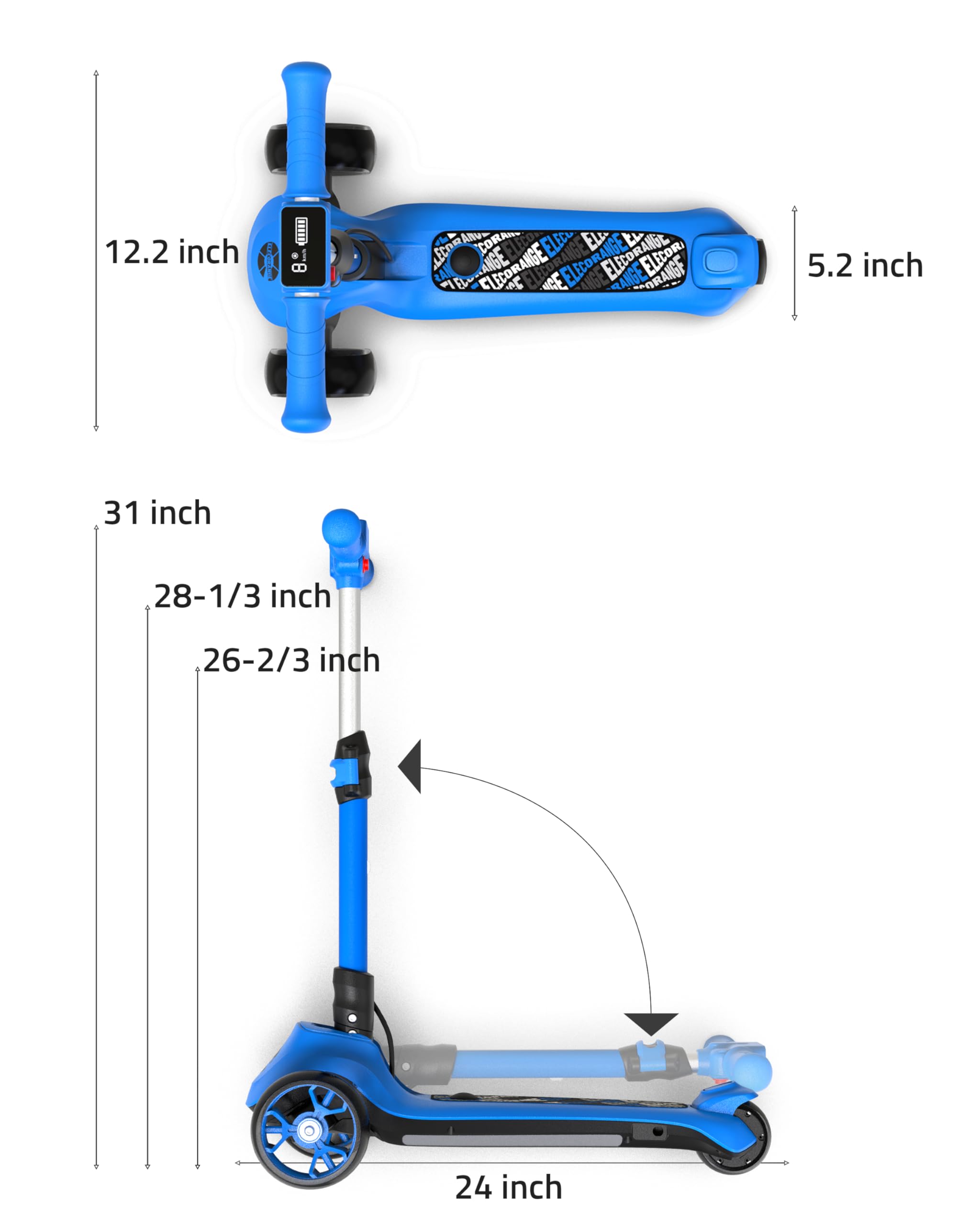 Elecorange T500 supports up to 130 lbs for growing riders.