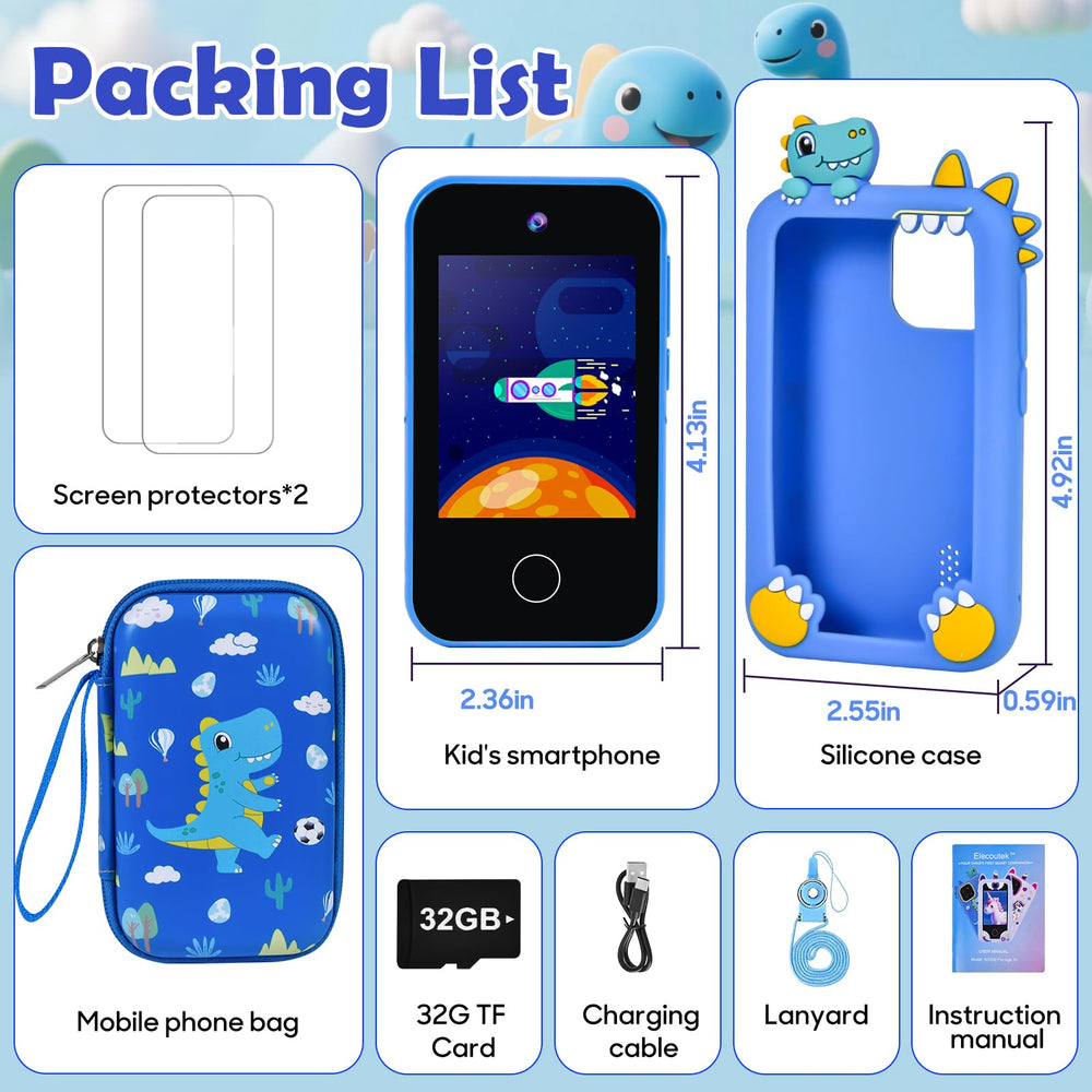 Elecoutek Kids Phone blue anti-loss lanyard helps keep track